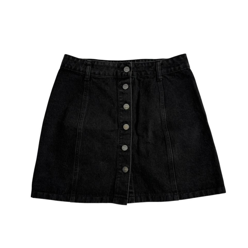 Forever 21 Black Button-Front Mini Skirt Medium/ Large